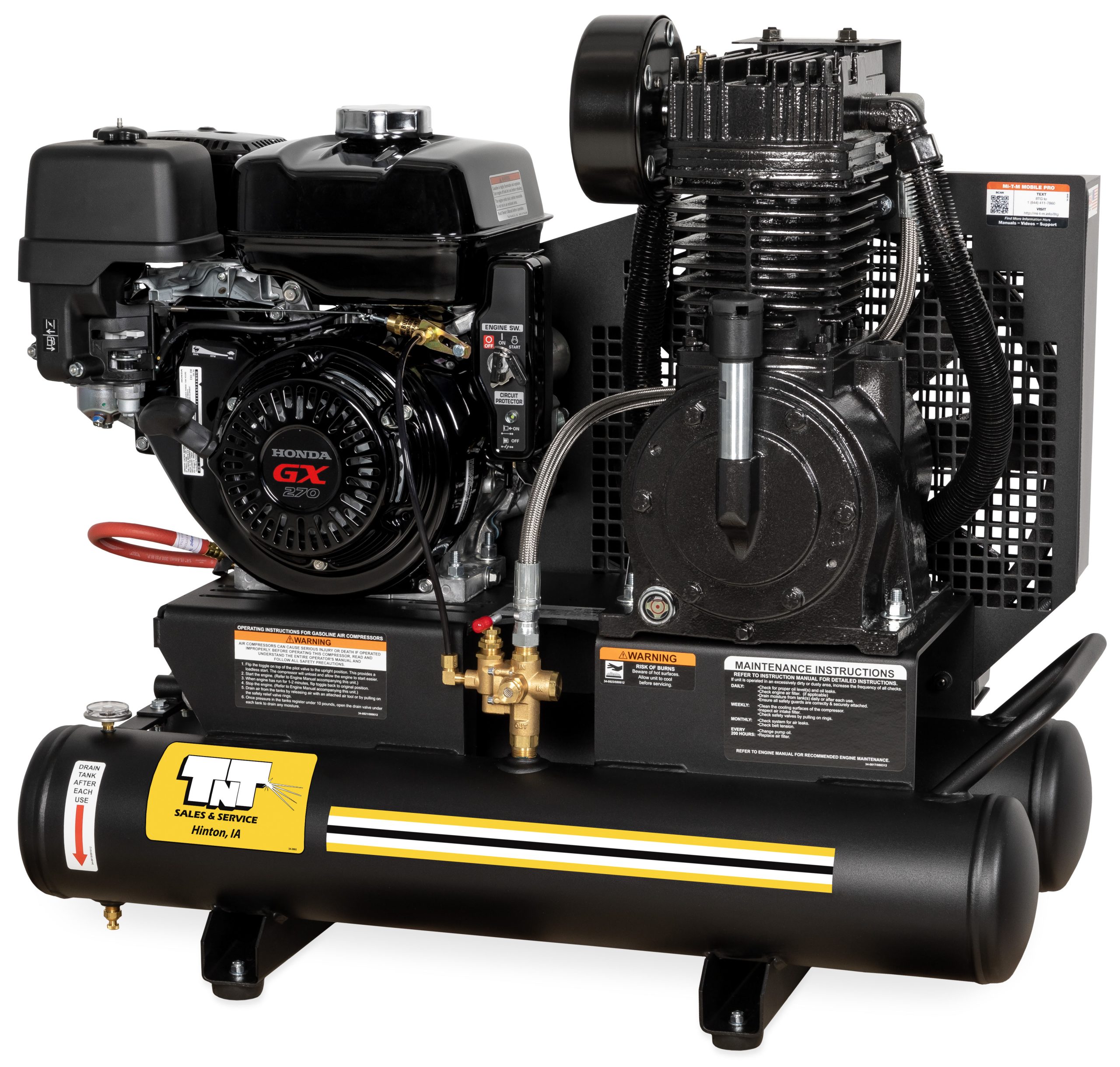 AM2-PH09-08ME - Gallon - 175 PSI - Gas Air Compressor - Portable